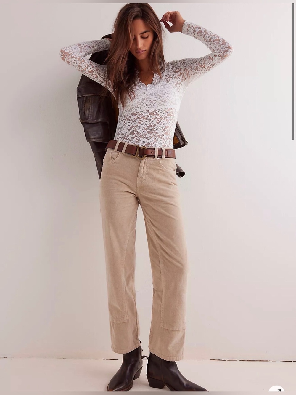 NWT We The Free Risk Taker Cord Jeans in Birch Size 27